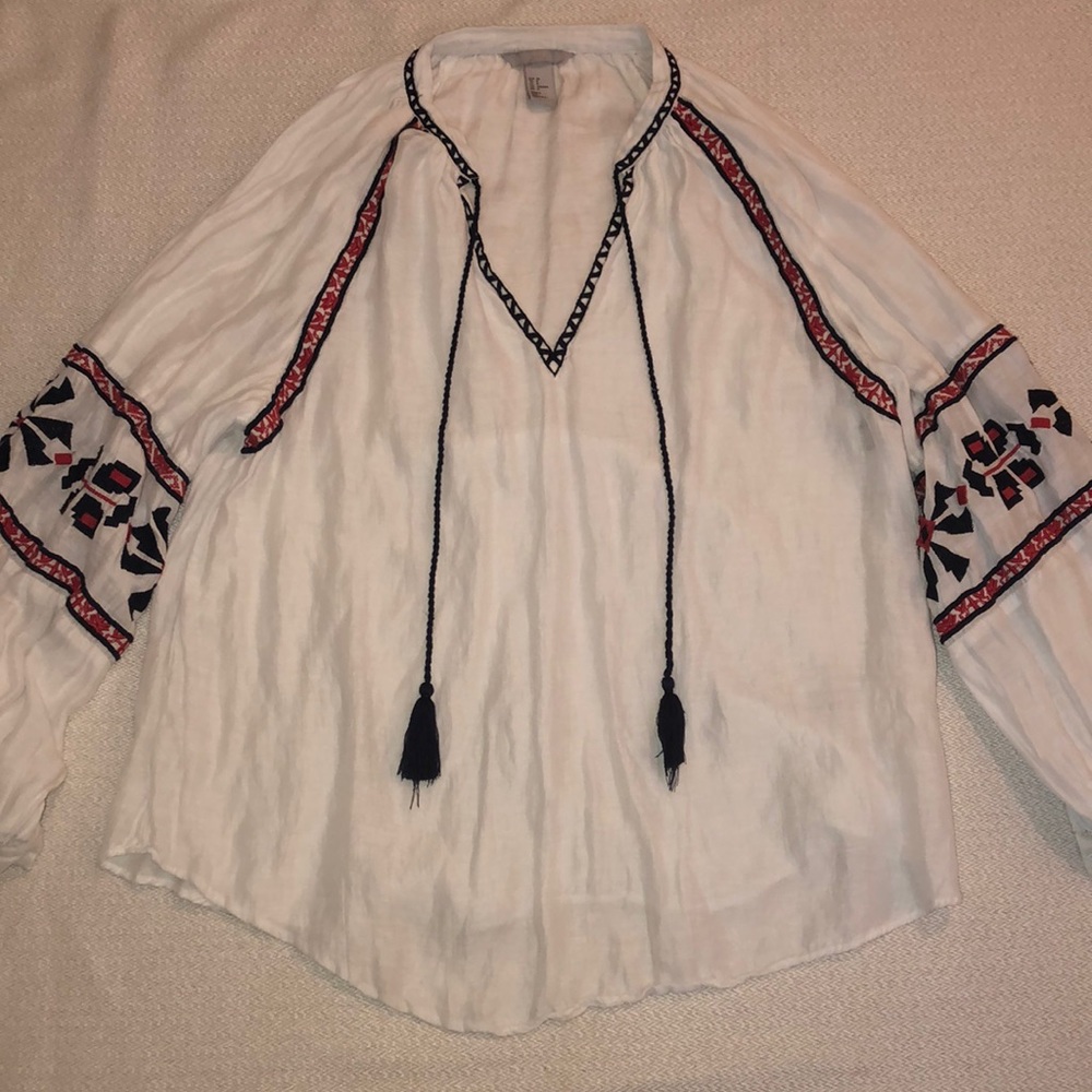 H&M White Oversized Blouse